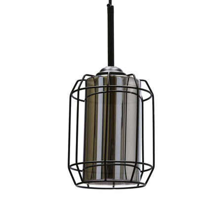 Lampa wisząca Jonera czarna 1xE27 klosz dymiony 31-08428