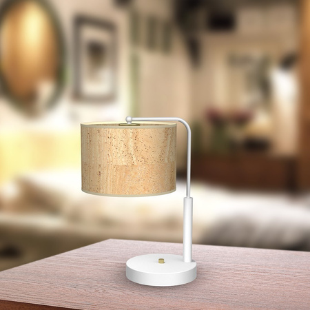 Lampa gabinetowa biurkowa CORK White/Cork 1xE27 z włącznikiem w podstawie