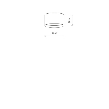 Nowodvorski Lampa sufitowa plafon LAGO S tkanina  2xE27 wys.20cm szer.35cm | Szary 11679