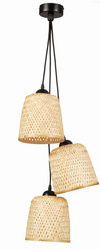Lampa wisząca czarna TRIO bambus 3xE27