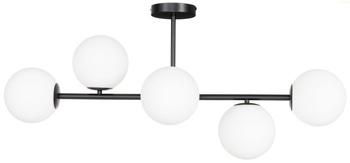 Lampa sufitowa Milano czarnaa 5xE14 mleczne kule EP1C19