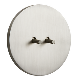 Włącznik podtynkowy okrągły metalowy podwójny / schodowy TOGGLICA ROUND 4U nikiel szczotkowany