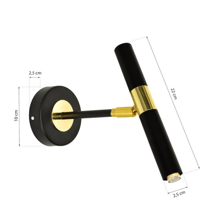 Kinkiet MONZA BLACK / GOLD 1xG9 8W