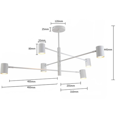 Light prestige Snow 6 wiszący biały LP-731/6P WH
