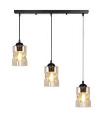Lampa wisząca czarna/bursztynowa listwa 3xE27 Felis 33-00187