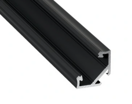 Profil do taśm LED kątowy czarny 1m zestaw z przesłoną