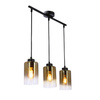 Aspra lampa wisząca czarny 3x60w e27 klosz bursztynowy