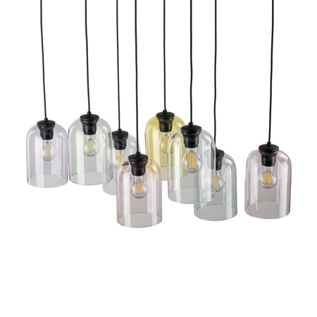 Szklana lampa wisząca MOLLY 8xE27 multikolor