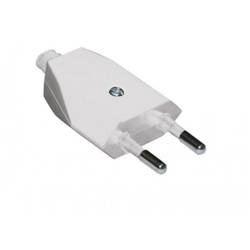 Wtyczka płaska b/u biała 6A 2P/II ELEKTRO