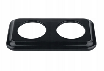 Ramka ceramiczna podwójna czarna podtynkowa Kwadrat