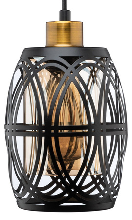 Lampa wisząca na listwie  witrażowa czarna metalowa  