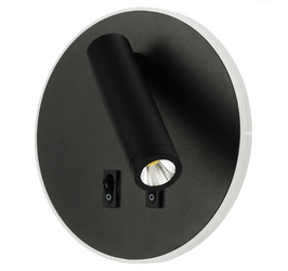 Nowoczesny Kinkiet Lumino Geo 2 x LED  czarny modern z włącznikiem 11W 4000K