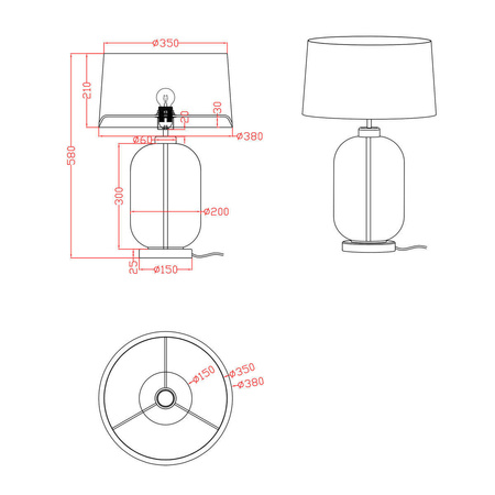 Lampa stołowa Amur 1xE27 transparentna