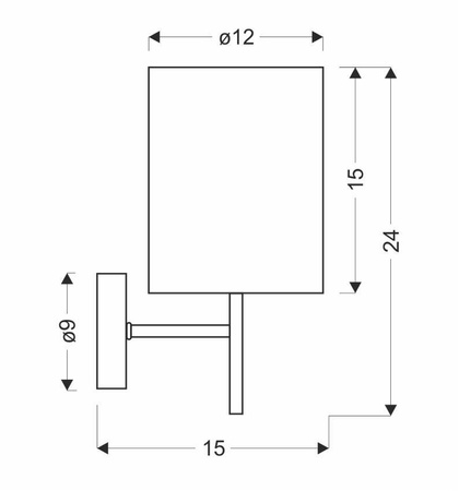 Yan Lampa Kinkiet Patynowy 1X40W E14 Abażur Orzechowy