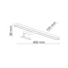 LEITO BLACK KINKIET 2w1 LED 8W 40cm