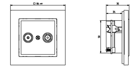 Ospel Sonata Kaszmir Gniazdo RTV przelotowe 14-dB GPA-14RP/m/82