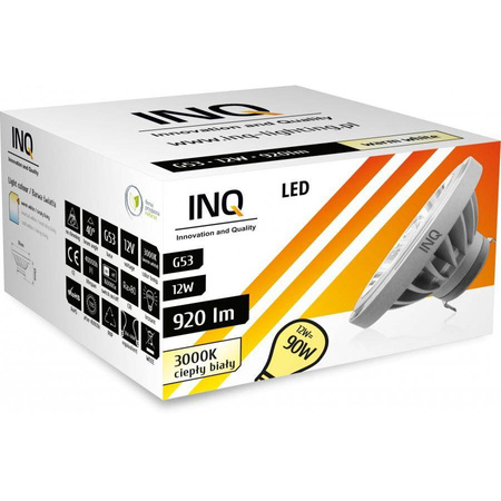 Żarówka LED AR111 G53 12W 830 12V 40^ 920lm szary INQ