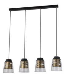 Lampa wisząca czarno-złota szkło 4xE27 Fresno