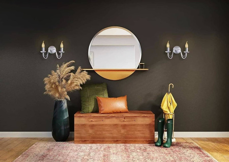 Świecznikowy, biały kinkiet do sypialni K-3999 z serii BARTEZ II