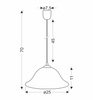 Vera Lampa Wisząca Chromowy 1X60W E27 Klosz Alabastrowy