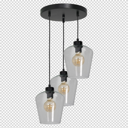 Szklana Lampa wisząca SANTIAGO CLEAR 3xE27