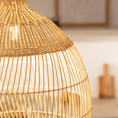 Naturalna lampa wisząca E27 Boho Fuyang