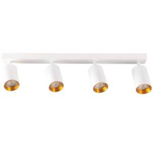 Lampa ścienno-sufitowa MARIBEL 4 GU10 biała + złote pierścienie