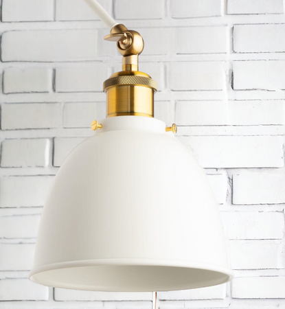 Kinkiet metalowy regulowany Rustic biały złoty 1xE27 Vintage Loft