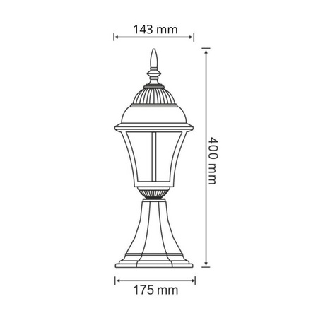 Lampa zewnętrzna PARIS-2 niska wiśnia 1xE27
