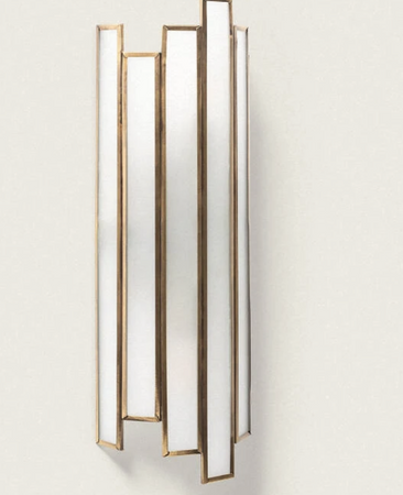 Kinkiet z Metalu i Szkła Bredos 2xE14 złoty