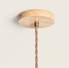 Lampa Wisząca Drewno i Materiał Luanda czarna 47cm