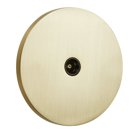 Gniazdo TV podtynkowe okrągłe metalowe TOGGLICA ROUND złoty szczotkowany