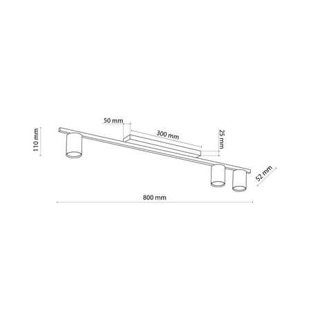 Lampa sufitowa LOGAN Black 3xGU10