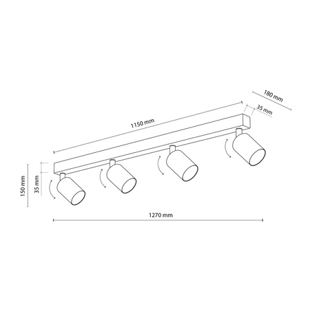 Tk Lighting NEX SABIA lampa sufiotwa 4XGU10