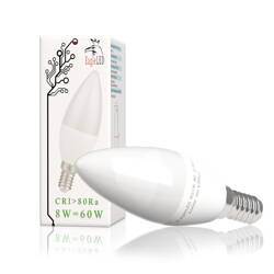 Żarówka LED świeczka E14 8W=60W Zimna EL