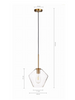 Lampa wisząca szklana przezroczystaa PARIS mała E27