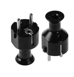 Wtyczka prosta rozbieralna Schuko 16A 250V  czarna