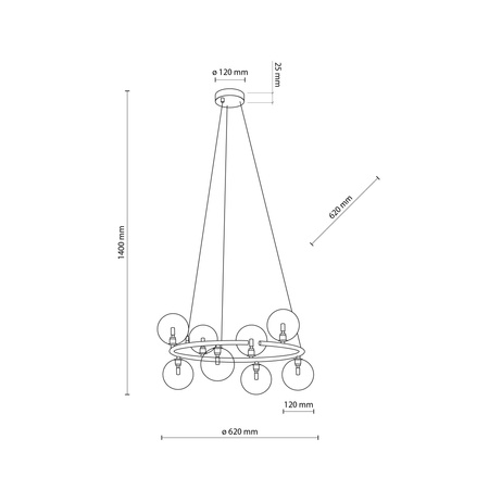 Lampa wisząca ANABELLE 8xG9