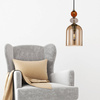 Lampa wisząca Tropea 1xE27 bursztynowa, średnia LP-2004/1P M AM
