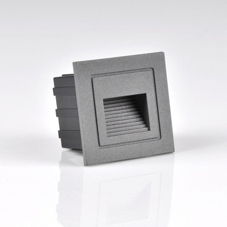 Oprawa schodowa podtynkowa LED 3W IP44 4000K kwadratowa szara