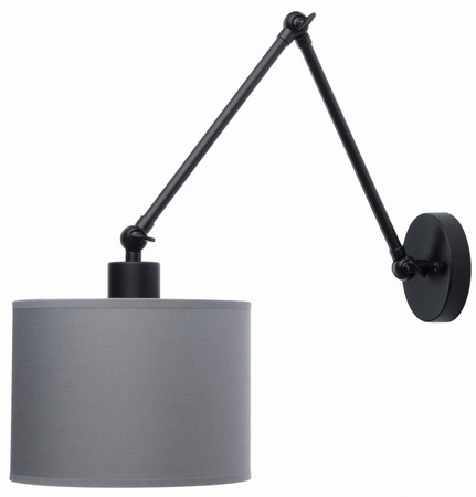 Kinkiet regulowany metalowy szary abażur Oro Deluxe