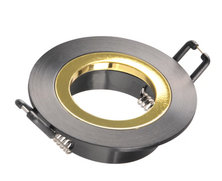 Oprawa podtynkowa FEBE okrągła czarno-złota z oprawką GU10