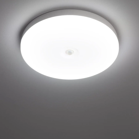 Plafon LED 18W Anti-Flicker z Czujnikiem Ruchu PIR i Zmierzchu biały