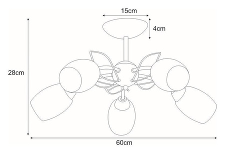 Lampa sufitowa K-JSL-6093/5 CHR z serii XENA