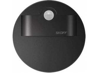 Oprawa schodowa z czujnikiem ruchu i zmierzchu Rueda Short LED PIR 120 Skoff 1W 10V DC czarny mat b. ciepła