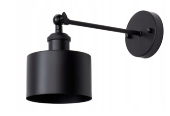 Metalowy kinkiet regulowany E27 czarny Retro