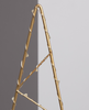 Drzewko świąteczne metalowa złota choinka LED 52cm 3xAAA