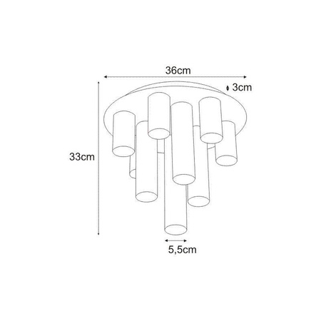 Lampa sufitowa K-4402 -MILE BLACK