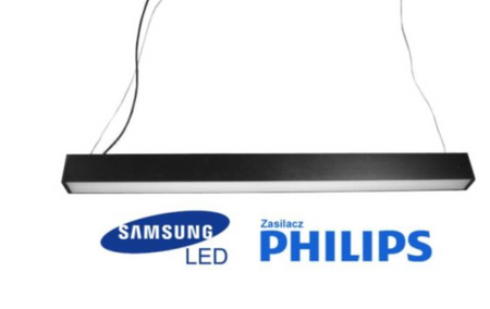 Oprawa Led podwieszana 40W biurowa 3000K ciepła IP40 srebrna