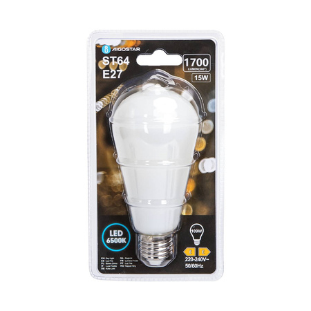 Żarówka Filamentowa mleczna LED ST64 E27 15W zimna